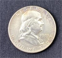 1949 Franklin Silver Half Dollar US Coin