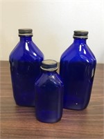 Set of 3 Vintage Phillips Milk of Magnesia Cobalt