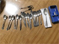 MINITURE SPOONS, ICE TONGS & FORK