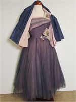 1950s Bonwit Teller prom dress w/ wrap