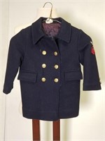 Fieldston Navy style child's pea coat & cap