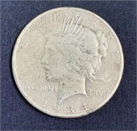 1934-S Peace Silver Dollar US $1 Coin