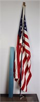 Vintage 50 Star 3'x5' American Flag Outfit w/ Pole