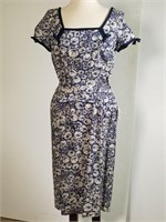 1950s Milton Saunders linen sheath dress