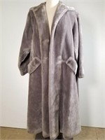 1950s Borgana grey faux fur full length coat