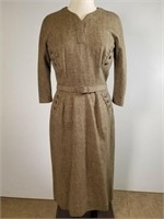 1940s Bonwit Teller wool dress