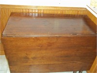 Antique Walnut Dble Drop Leaf Rolling Dining Table
