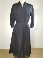 1940s Emil Otto double skirt faille dress