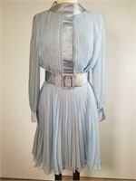 1960s pleated organza and satin dress