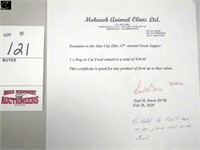 gift certificate, Mohawk Animal Clinic Melfort
