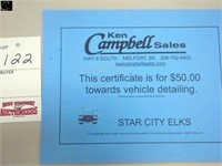 gift certificate, Ken Campbell sales Melfort