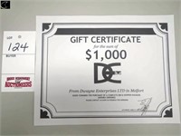 gift certificate, Dwayne Enterprises LTD Melfort