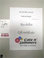 gift certificate, Catz n' Jammers Melfort