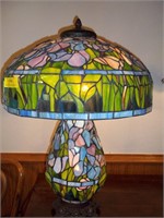 Tiffany Style Stained Glass Lamp & Base 24" Tall*