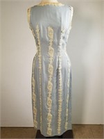 1950s Larry Aldrich linen & lace dress