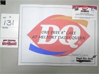 gift certificate, Dairy Queen Melfort