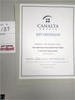 gift certificate, CANALTA Hotels Tisdale