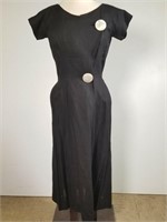1950s Pauline Trigere linen dress
