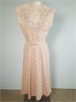 1950s Pink lace sheer dress