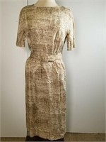 1950s Vera Maxwell foxhunt silk dress