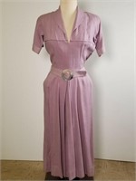 1940s lilac linen dress