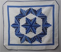 Vtg Hand Stitched Quilt  Carpenter's Star Variant