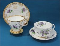 2 Vintage Tea Cups & Saucers Adderley / Old Royal
