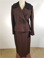 1950s Brigance wool suit w/Persian lamb