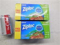 (2) 100ct Ziploc Sandwich Storage Bags