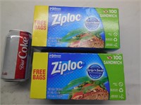 (2) 100ct Ziploc Sandwich Storage Bags
