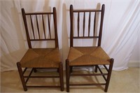 Pair of Rush Bottom Chairs