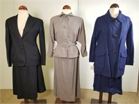 3 vintage suits, Maurice Rentner, Emil Otto, etc