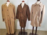 3 vintage wool and suede coats