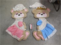 Vintage Teddy Baby/Nursery Wall Hangings 3'