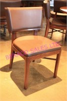 20X, BROWN UPHOLSTERED DINING CHAIRS
