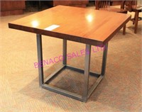 6X, 3' x 3' SOLID WOOD TOP, METAL FRAME TABLES