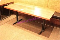 2X, 66" x 31.5" SOLID WOOD TOP TABLES W/ CAST