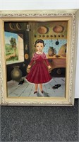 Lilia Carrillo Framed Oil on Canvas Girl