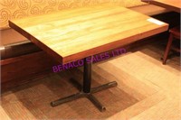 7X, 43"x31" SOLID MAPLE TOP TABLES W/ CAST BASES