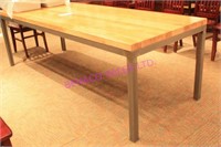 1X, 96"x36" SOLID MAPLE TOP TABLE W/ METAL FRAME