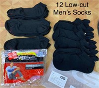 12 Pairs of Mens Low Cut Socks (size 6-12)