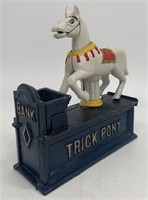 Cast Iron Trick Pony Mechanical Penny Bank