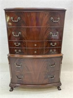 Crotch Mahogany Chippendale Chest on Chest