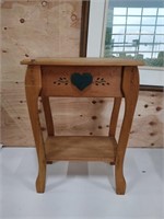 wooden side table 19x12x26"