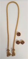 Vintage Rope Necklace & Earring Set