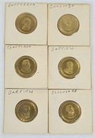 6 Vintage Presidential Coins