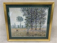 Claude Monet Felder im Frühling Framed Art Print