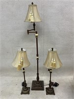 3pc Set Swing Arm Lamps