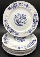 5pc Seyei China Blue & White Blue Onion Plates