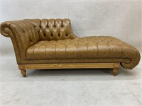 Butterscotch Leather Chesterfield Chaise